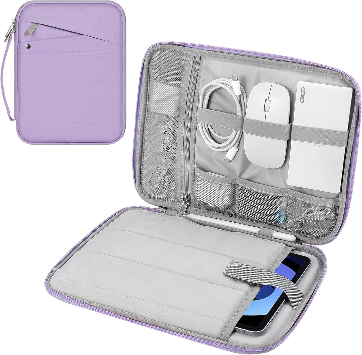 MoKo 9-11 Inch Tablet Sleeve Carrying Case with Handle, Padded Protective Travel Bag for New 11-inch iPad Air 4 2026/Pro M5/ A16, iPad 10th/Air 5/4th 10.9, i-Pad 9/8th 10.2,Tab S9/S8 11, Black