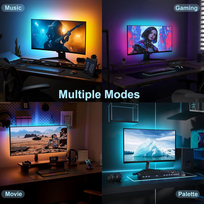 Monitor Backlight for Win PC - Gaming Light Strip with Upgraded Software (Required), 6.5ft LED Strip Sync to 19-32 Inch Screen, Enhanced Color Matching & Immersive Lighting for Games/Movies/Music