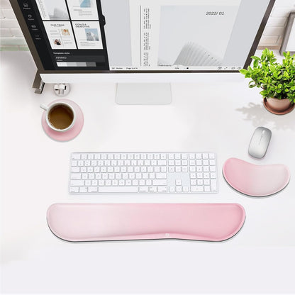Gimars Upgrade Enlarge Silky and Superfine Fabric Gel Memory Foam Keyboard Wrist Rest Set, Ergonomic Keyboard Mouse Wrist Support for Typing Pain Relief, Comfort for Office, Gaming, Computer, Black