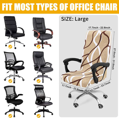 Smiry Stretch Printed Office Chair Armrest Covers, 2 Pcs Soft Fit Removable Washable Computer Desk Chair Arm Covers Protector, Black