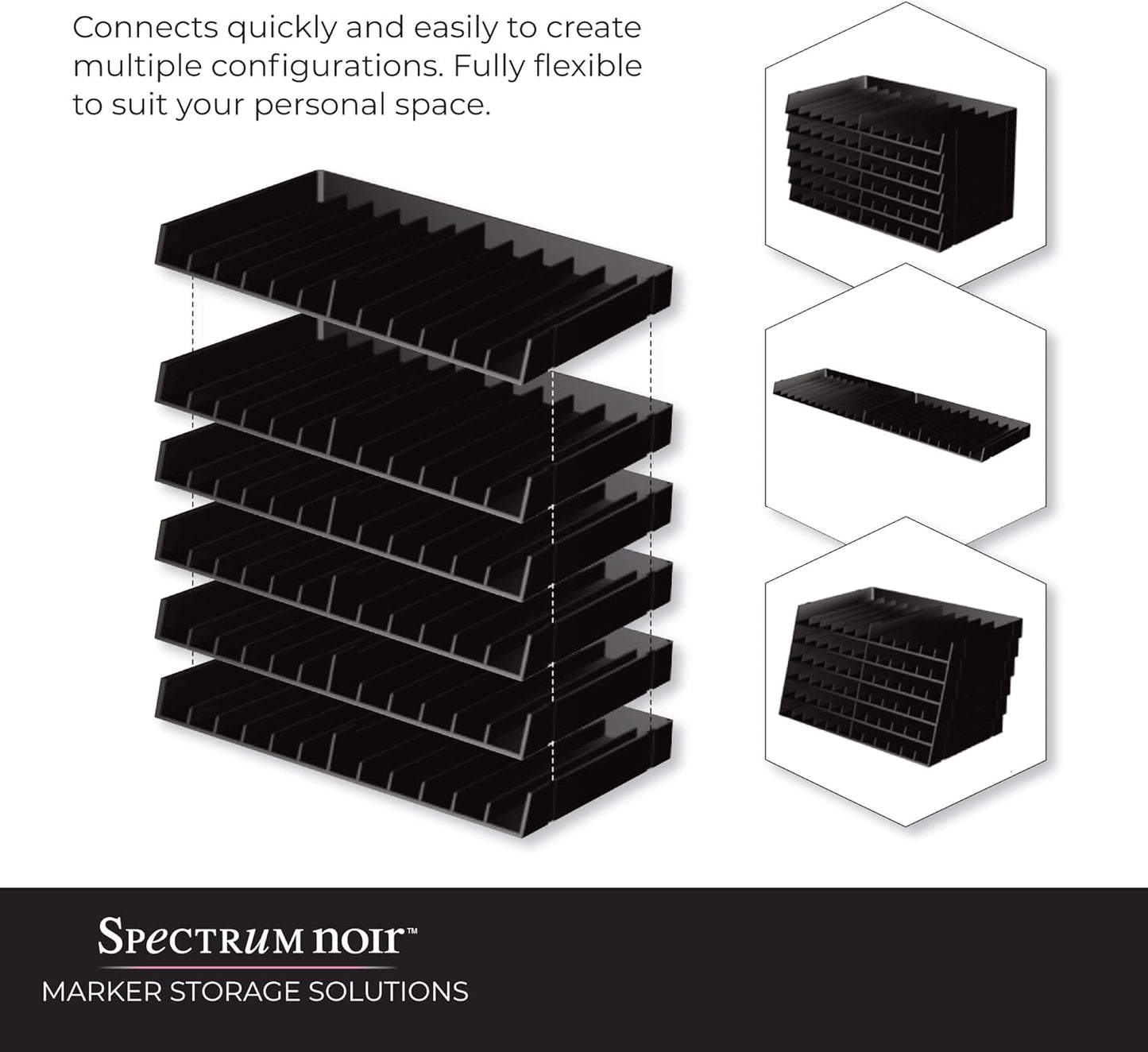 Crafter's Companion SPECN-6 Spectrum Noir Marker Storage Trays, 6/Pack,Black