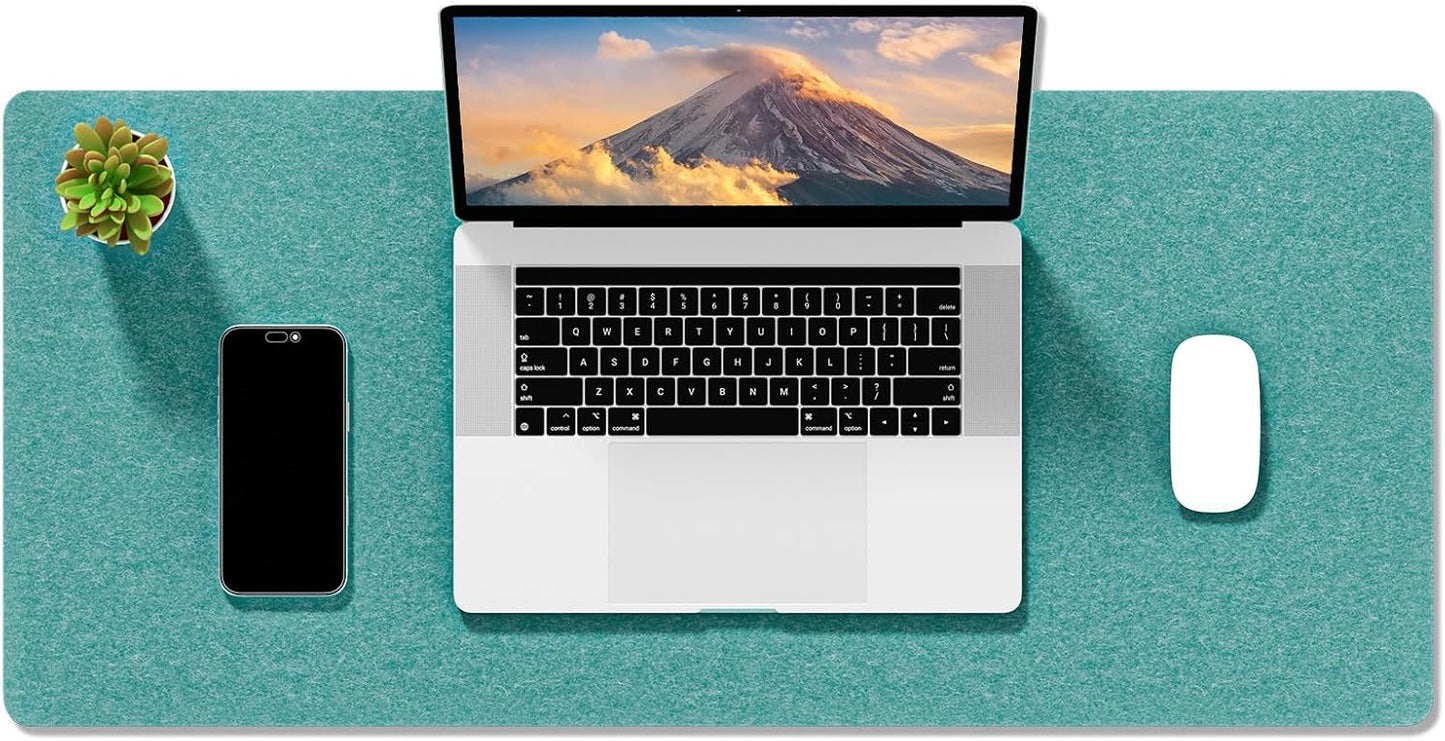 Auhoahsil Felt Desk Mat, Minimalist Large Mouse Pad XXL 35.5 x 15.7 in, Desk Matt for Desktop, Keyboard, Laptop, Computer, Office, Work from Home, Gaming, White