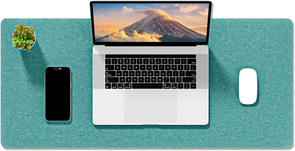 Auhoahsil Felt Desk Mat, Minimalist Large Mouse Pad XXL 35.5 x 15.7 in, Desk Matt for Desktop, Keyboard, Laptop, Computer, Office, Work from Home, Gaming, White