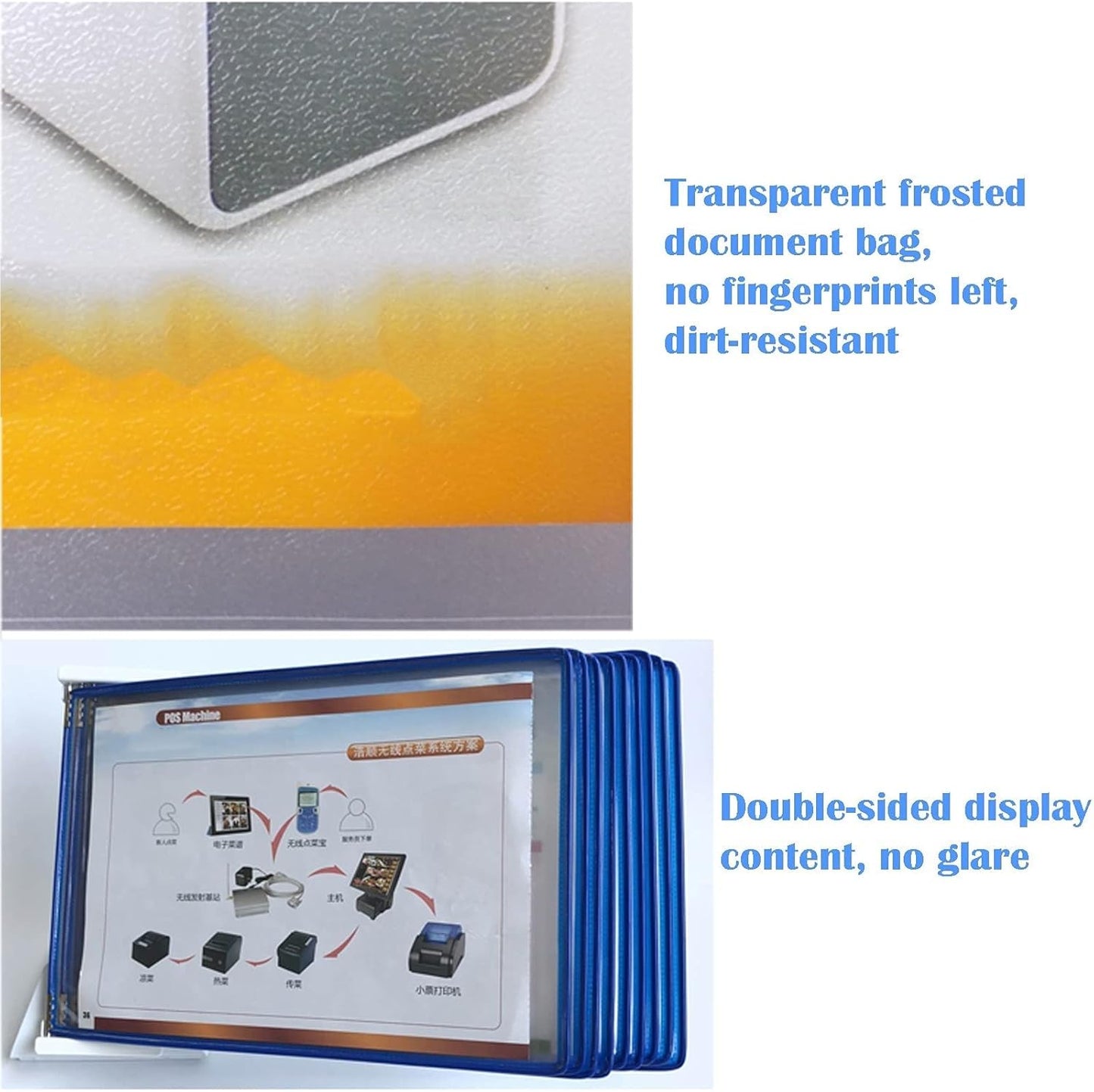 Desktop Reference Organizer - Catalog Display Rack, 10-Page Double-Sided Panel, Wall Mount Reference Display System, Flip and Find Reference Display Document Holder (Yellow)