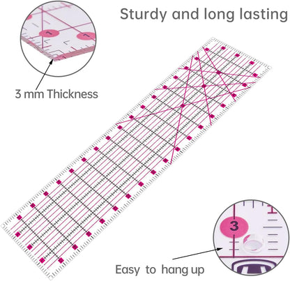 Headley Tools Rotary Cutter Set - 45mm Fabric Cutter, 5 Extra Rotary Blades, A3 Cutting Mat, Quilting Ruler and Sewing Clips, Craft Knife Set, Ideal for Crafting, Sewing, Patchworking, Purple