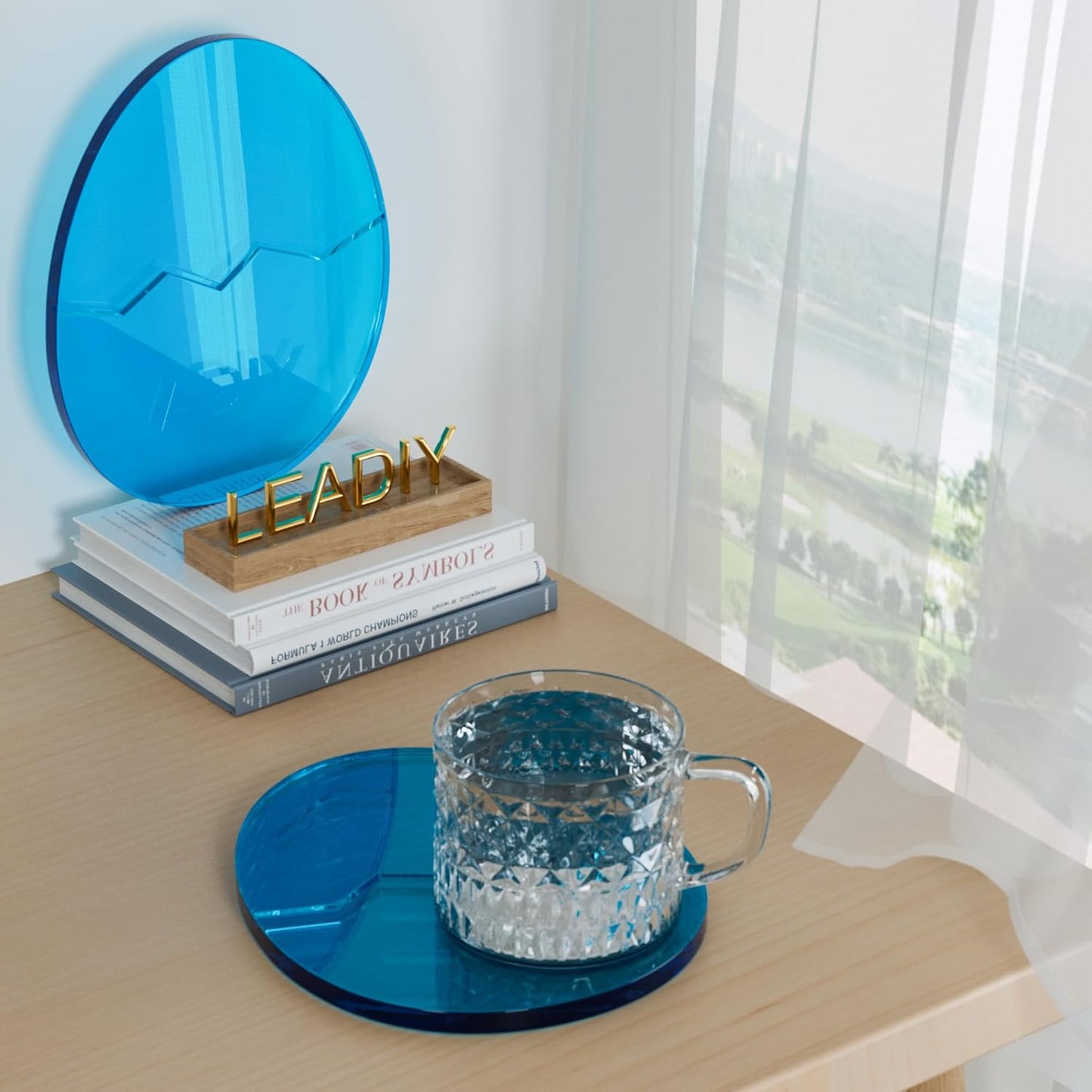 Acrylic Coaster Decorative Plates, Irregular Bar Drink Coaster, Clear Cloud Shape Coffee Cup Coaster, Perfect for Tabletop Protection and Accessories Display.(Gold)