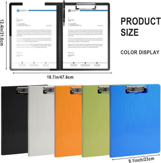 Clipboard Folder, A4 Foldable Clipboards with Pocket, File Cover Office Folder Clipboard, 360 Degree Foldable Storage Clipboards for Office, School or Medical Field, Green