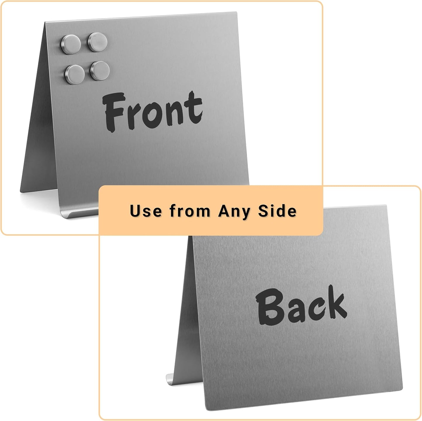 Large Magnetic Bulletin Board – Dry Erase Memo Board with Stand – Tabletop Metal Easel for Magnet Display – 12x10 Inches + 4 Magnets