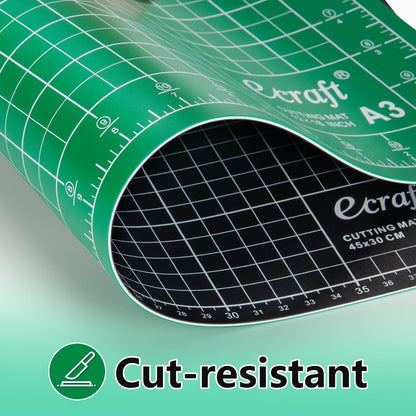 Ecraft Large Self Healing Cutting Mat: 24" x 36" Double Sided 5-Ply Hobby Mat, A1 Rotary Cutting Sewing Mat for Crafts, Fabric,Sewing,Quilting,Scrapbooking,Projects,Grey/Black
