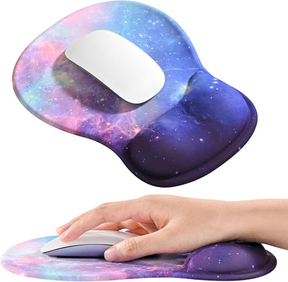 EooCoo Ergonomic Mouse Pad with Gel Wrist Rest Support, Middle Concave Design for Natural Wrist Alignment, Non-Slip Base Mousepad for Laptop, Computer, Office Desk Accessories, Carpal Tunnel Syndrome