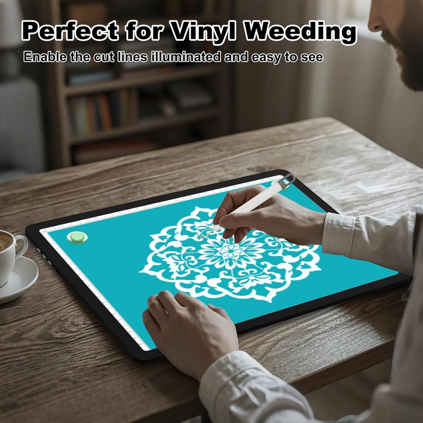 Elice Rechargeable A3 Light Pad for Diamond Painting, Magnetic LED Light Board with Physical Button, Super Bright Diamond Art Light Pad, Ultra-Thin Light Box for Tracing, Weeding Vinyl, Artists -Black