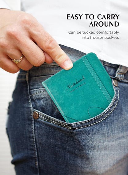 AISBUGUR Pocket Notebook, Small Notebook, 2-Pack Total 320 Pages,3.7" x 5.7" Pocket Notebook (2 Pack, Black1)