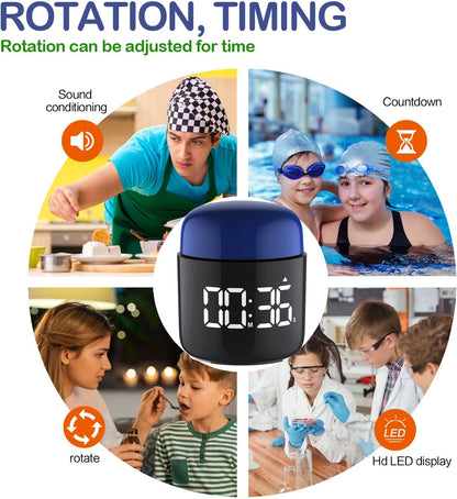 Table Twist Timer, Large LED Display Stopwatch, Silent & Loud Alarm, 199 Minute Countdown & Up, Vintage Night Light, for Kitchen Cooking Meeting Teacher Classroom Office Yoga Fitness Games (Orange)