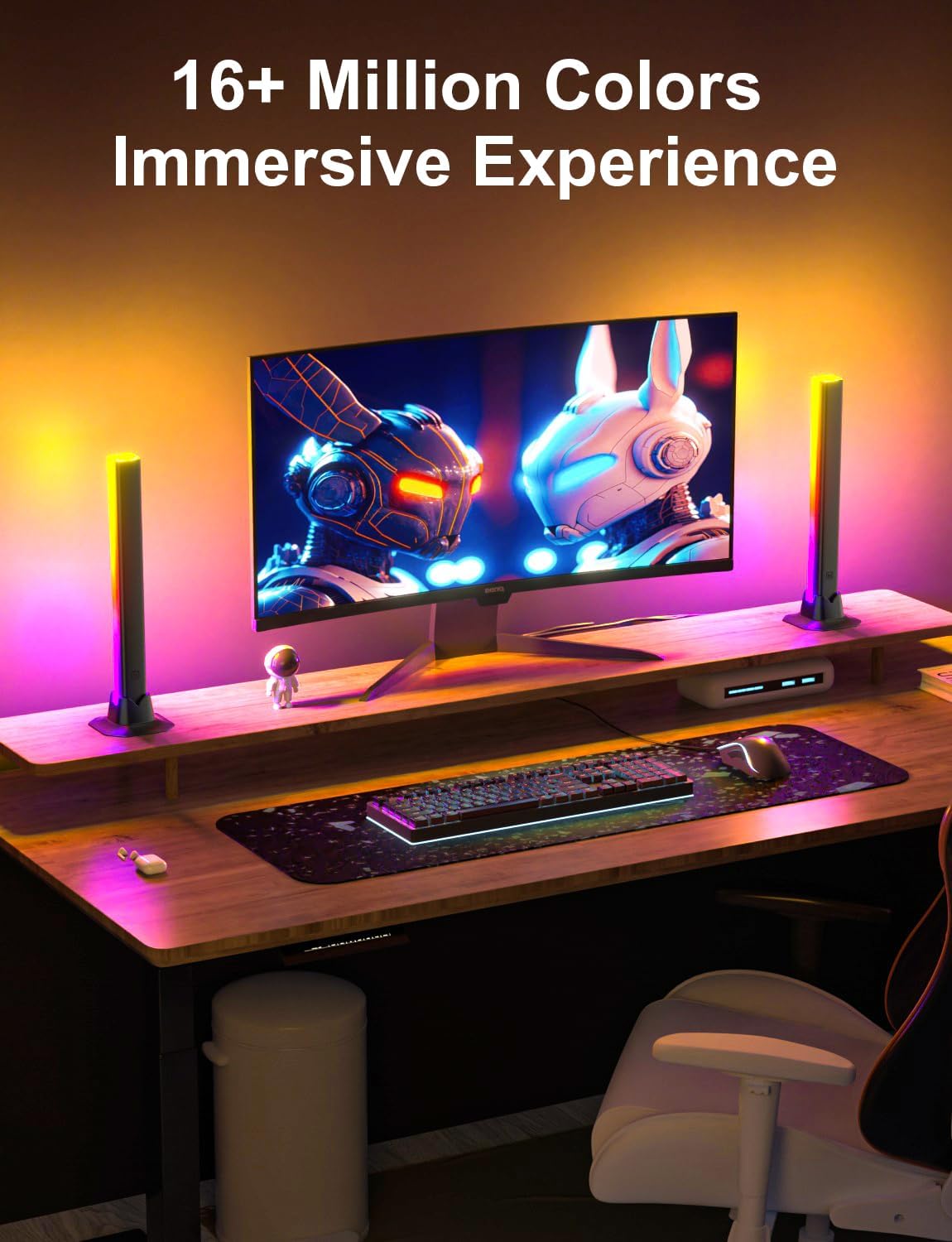 RGB Light Bar, Smart LED Light Bar Work with Alexa, Music Sync, APP & Remote Control, USB Powered TV Backlight, Color Changing Ambient Lighting for Room PC Monitor Gaming Desk (Adapter not Included)