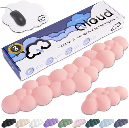 Purple Cloud Keyboard Wrist Rest – Create-ables Qloud Purple Wrist Rest for Computer Keyboard and Mouse, Ergonomic Memory Foam Wrist Pad with Non-Slip Base, Includes Cloud Mouse Pad
