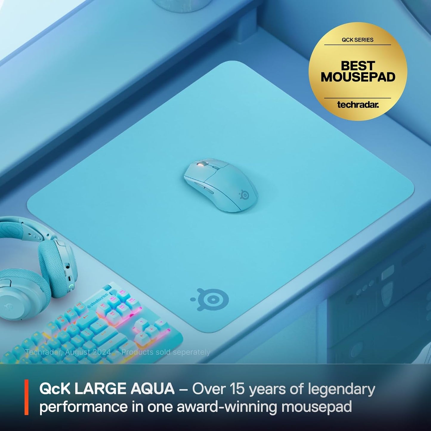 SteelSeries QcK Gaming Mouse Pad - XXL Cloth - Peak Tracking and Stability - Esports Mousepad - Never-Slip - Full Desk Coverage