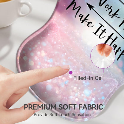 Ergonomic Mouse Pad with Wrist Rest,Cute Gel Mousepad Wrist Support - Small Mini Portable for Travel Mouse Pads for Desk Laptop,Computer,Office & Home Decor (Pink&Light Pink)