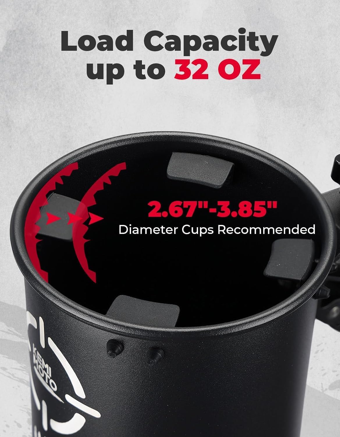 ‎KEMIMOTO Motorcycle Cup Holder, Upgraded ATV Drink Holder with 0.6"-1.5" Metal Clamp, 32OZ Bike Water Bottle Holder for UTV, Scooter, Boat, Stroller, Wheelchair, Golf, Tractor