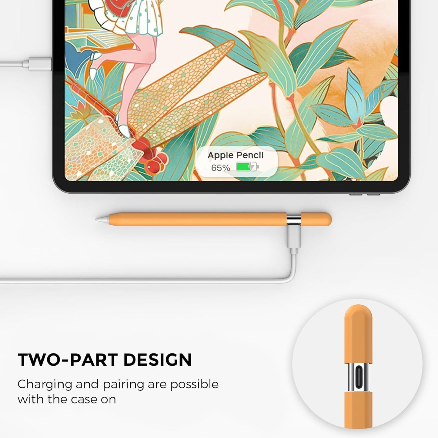 AhaStyle Silicone Case for Apple Pencil (USB-C) 2023 Ultra Thin Proteative Cover Skin Apple Pencil Sleeve Anti-Slip Grip Compatible with Apple Pencil USB C (Lavender)
