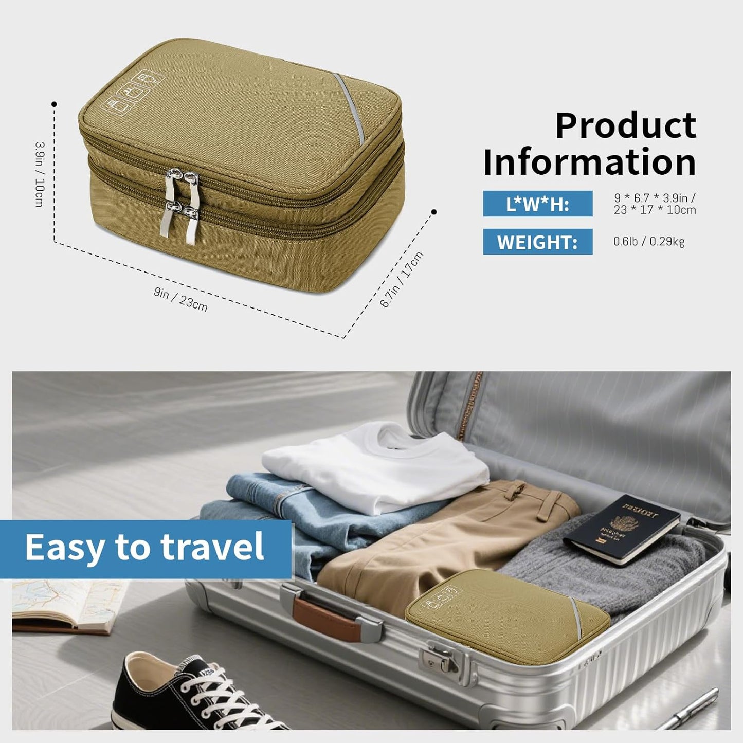 Lanola Travel Cable Organizer Bag, Electronic Accessories Case Portable Double Layer Cable Storage Bag for Cord,phone,Charger, Flash Drive, Phone, SD Card,Personal Items - (Purple)