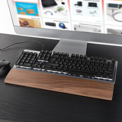 Linkidea Keyboard Wrist Rest, Full-Size Gaming Mechanical Keyboard Wrist Rest Pad, Support Cushion Pad for Office, Computer, Laptop Typing (Brown Walnut)