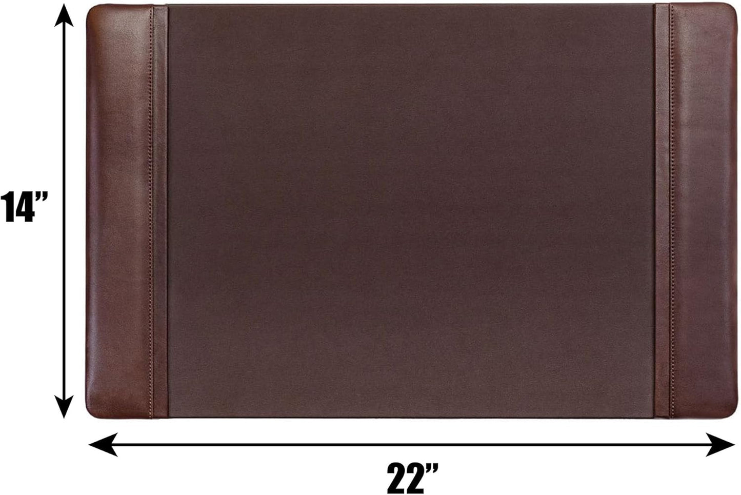 DACASSO Leather Desk Pad with Side Rails - Luxury Leather Desk Blotter for Writing - Executive Desk Surface Protector - (Chocolate Brown, 25.5 x 17.25”)