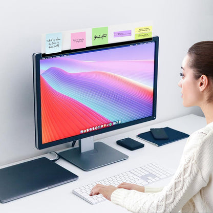 Monitor Memo Board Top Mount,18" Monitor Sticky Note Holder,Sticky Boards,Message Board for Computer Monitors