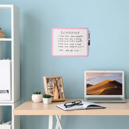 Mr. Pen- Dry Erase Board, 14” x 11” with a Black Dry Erase Marker, White Frame, Small Mini White Board for Students, Fridge, Wall, Locker, Includes Double Sided Tapes