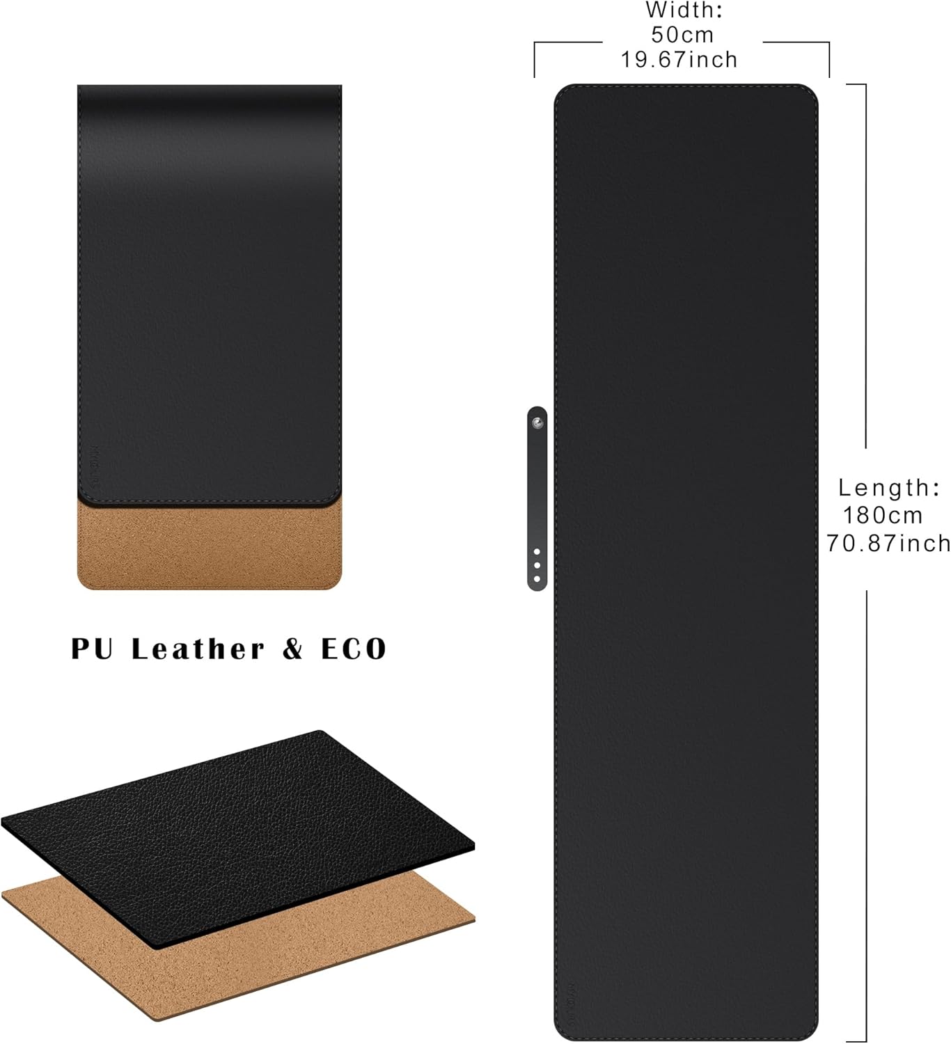 Mydours 40" x 20" Extra Large Desk Mat, PU Leather & Cork Desk Pad, Large XXL Desk Mouse Pad for Workstation, Office, Home, Computer Desk Mat with Keyboard & Mouse (Black)