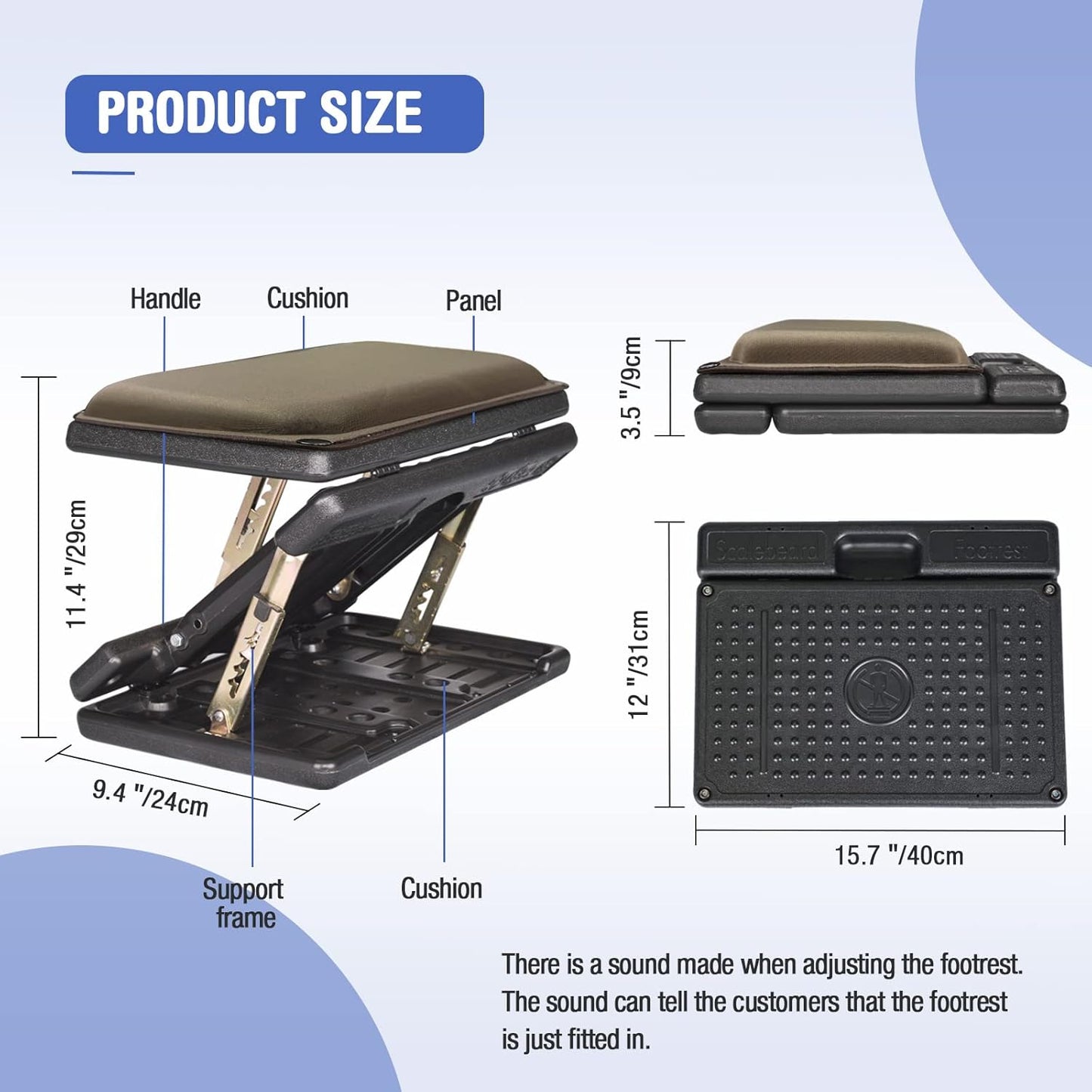 Foot Rest for Under Desk at Work 4-Level Height Adjustable, Ergonomic Foldable Footrest for Office, Gaming,Computer, Soft & Removable Pad Desk Foot Stool Suitable for All Seasons