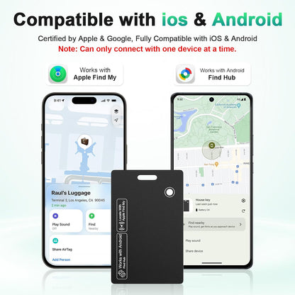 2026 New Dual Platform Wallet Tracker (Both iOS and Android) IP68 Bluetooth Smart Finder Card GPS Tracker for Bags Passport Works with Apple Find My (Apple MFi Certified) & Google Find My Device