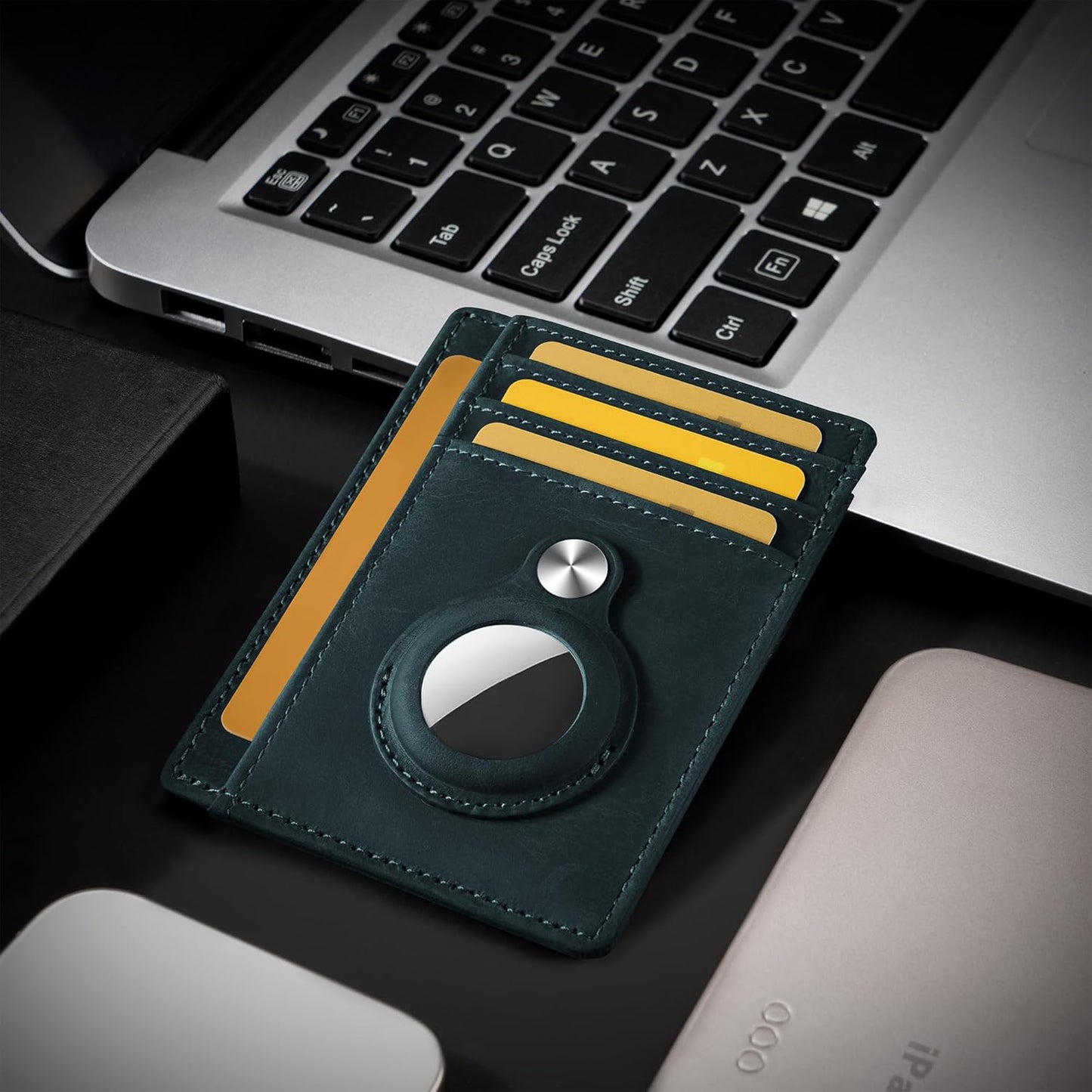 Slim Minimalist Front Pocket Air Tag Wallet, RFID Blocking Card Holder Wallet with Airtag Holder