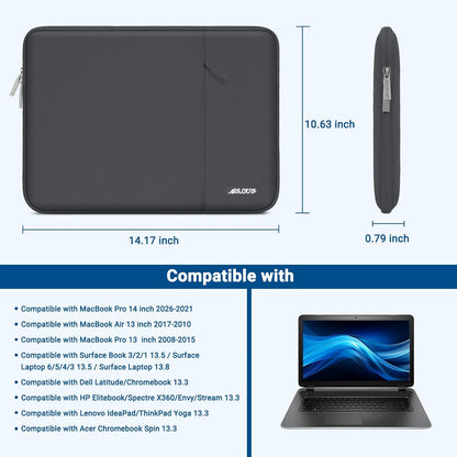 MOSISO Laptop Case 13.3 inch, 13-13.3 inch Laptop Sleeve Compatible with MacBook Air/Pro 13/Pro 14 M5 M4 M3 M2 M1, HP Dell ASUS Lenovo,Polyester Vertical Computer Sleeve Bag with Pocket, Antique Green - Colors B