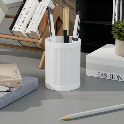 HighHerz Aesthetic Pen Holder For Desk, Modern Silicone Pencil Holder, Stylish Office Desk Decor, Made of 5 mm Thickened Premium Silicone, Office Desk Organizer And Accessories (Black)