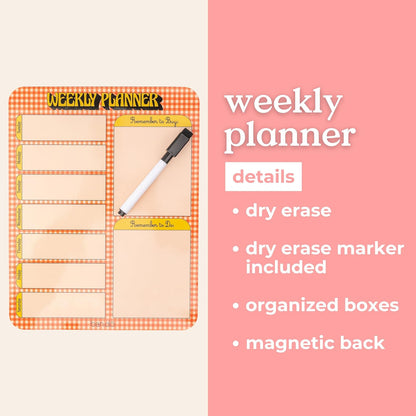 ban.do Dry Erase Board to Do List, Magnetic Weekly Planner, Cute Whiteboard Calendar for Fridge, Task Manager