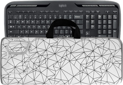 Travel Case for Logitech MK335 Wireless Computer Keyboards Mouse Combo, Neoprene Mouse Pouch and Cable Storage Bag, Keyboard Sleeve for Aula S99 Gaming Keyboard (Black)