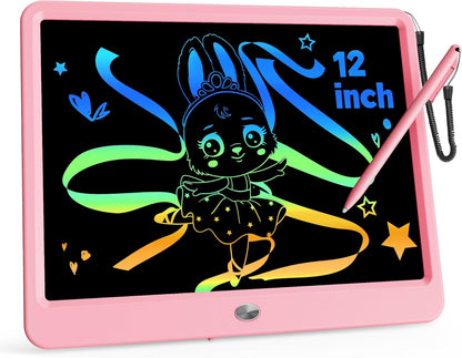 KOKODI 12 Inch LCD Writing Tablet with Anti-Lost Stylus, Erasable Doodle Board Colorful Toddler Drawing Pad, Car Travel School Games Toys for 3 4 5 6 7 8 Kids, Birthday Gift for Girls Boys Adults Blue