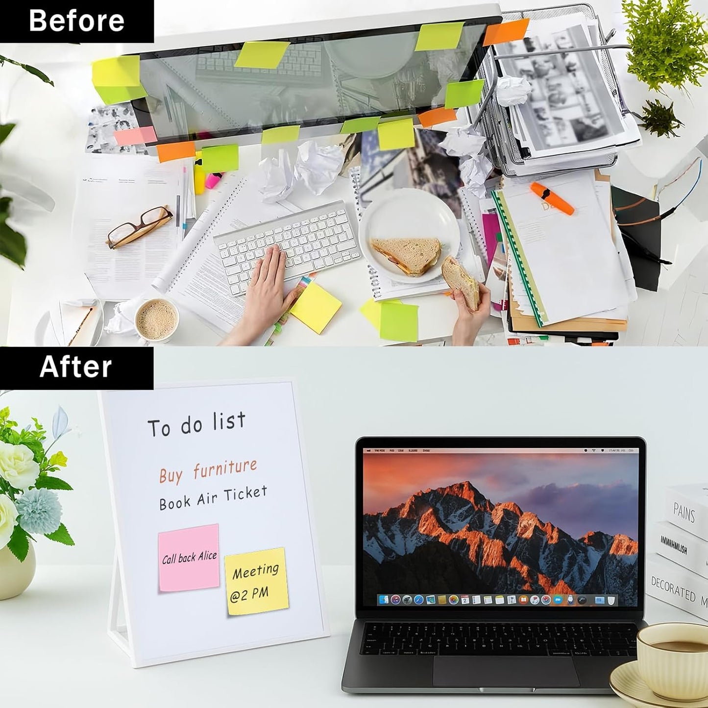Desktop Dry Erase Board, Small Whiteboard with Stand, A5 Size 8.3 x 5.8 Inches with A Dry Erase Marker, Detachable Stand & to Do List Card (A5)