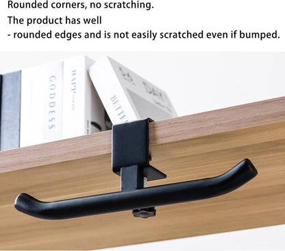 Backpack Hanger for Desk Table – Clamp-on Bag Hook for Office Classroom, Adjustable Under Desk Backpack Holder Organizer, Easy Installation Purse Hanger Hook for Storage Black