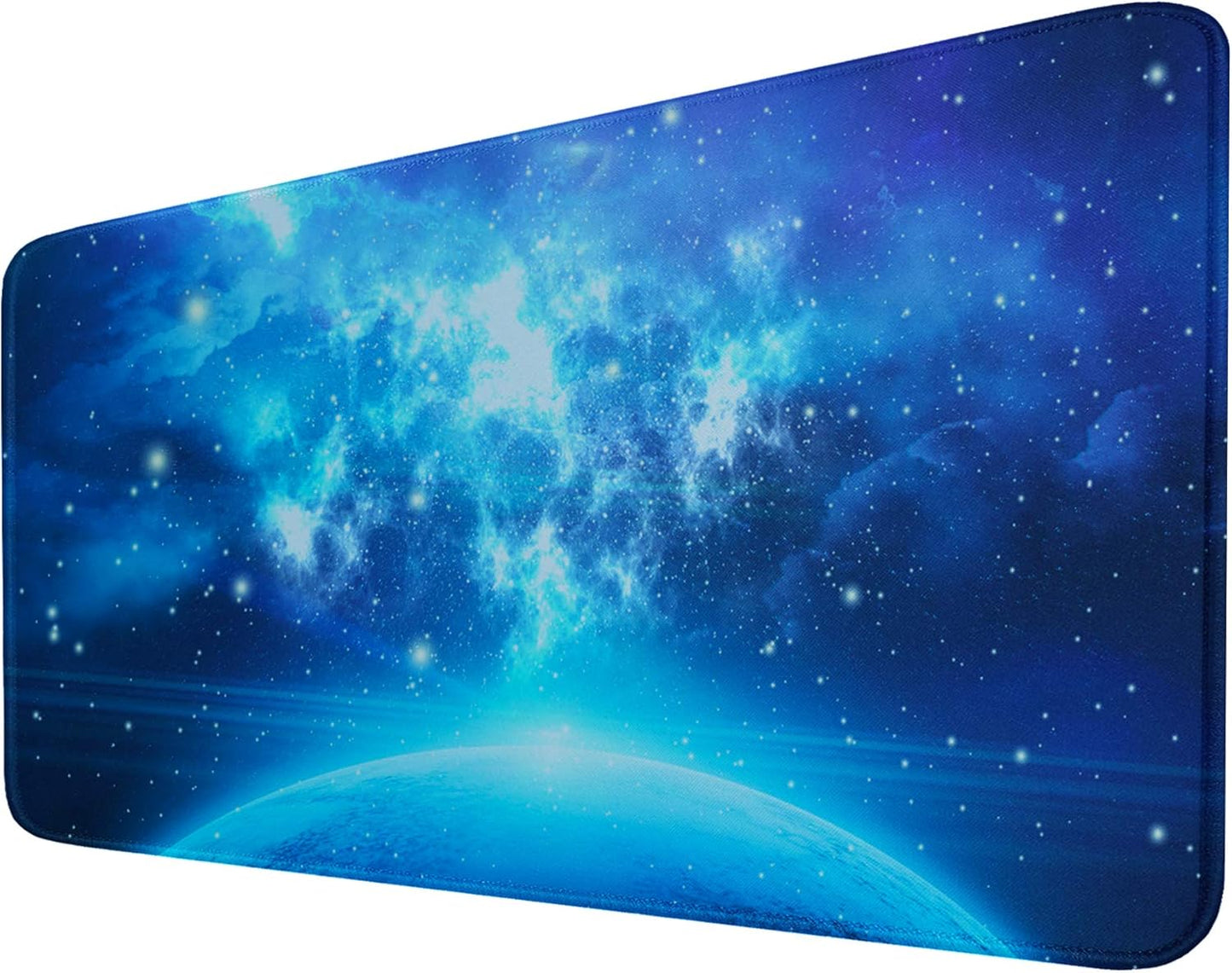 Large Extended Gaming Mouse Pad with Stitched Edges, (31.5X15.7In) Durable Non-Slip Natural Rubber Base, Waterproof Computer Keyboard Pad Mat for Esports Pros/Gamer/Desktop/Office/Home-Black