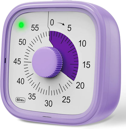 Visual Timer, Pomodoro Timers for Kids Adults, 60-Minute Countdown Desk Timer for Productivity, Silent ADHD Timer for Kids Toddlers, Kitchen for Cooking