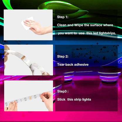 DAYBETTER Led Strip Lights 32.8ft Kit with Remote and Power Supply Color Changing
