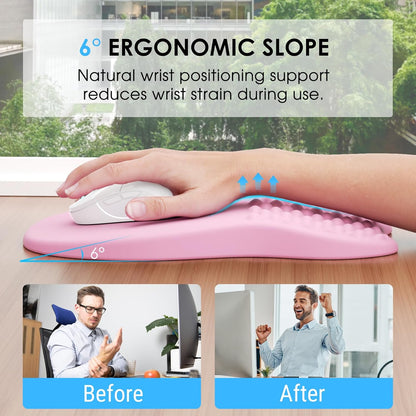MROCO Ergonomic Mouse Pad with Wrist Support, Memory Foam Wrist Rest Mouse Pad, Non-Slip Base, Smooth Surface for Office & Home, Black