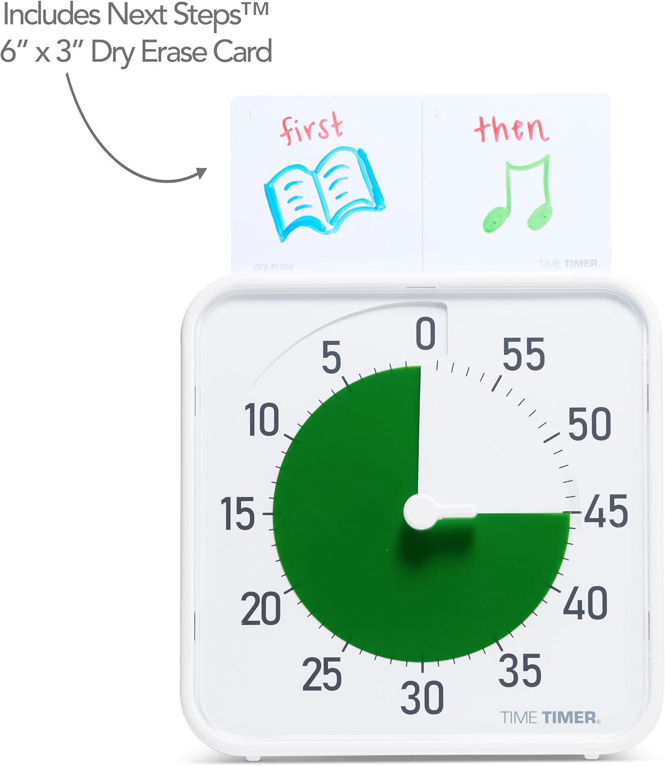 TIME TIMER 12 inch Visual Timer 60 Minute Kids Desk Countdown Clock with Dry Erase Activity Card, Also Magnetic for Classroom, Homeschooling Study Tool, Task Reminder, Home and Kitchen Timer