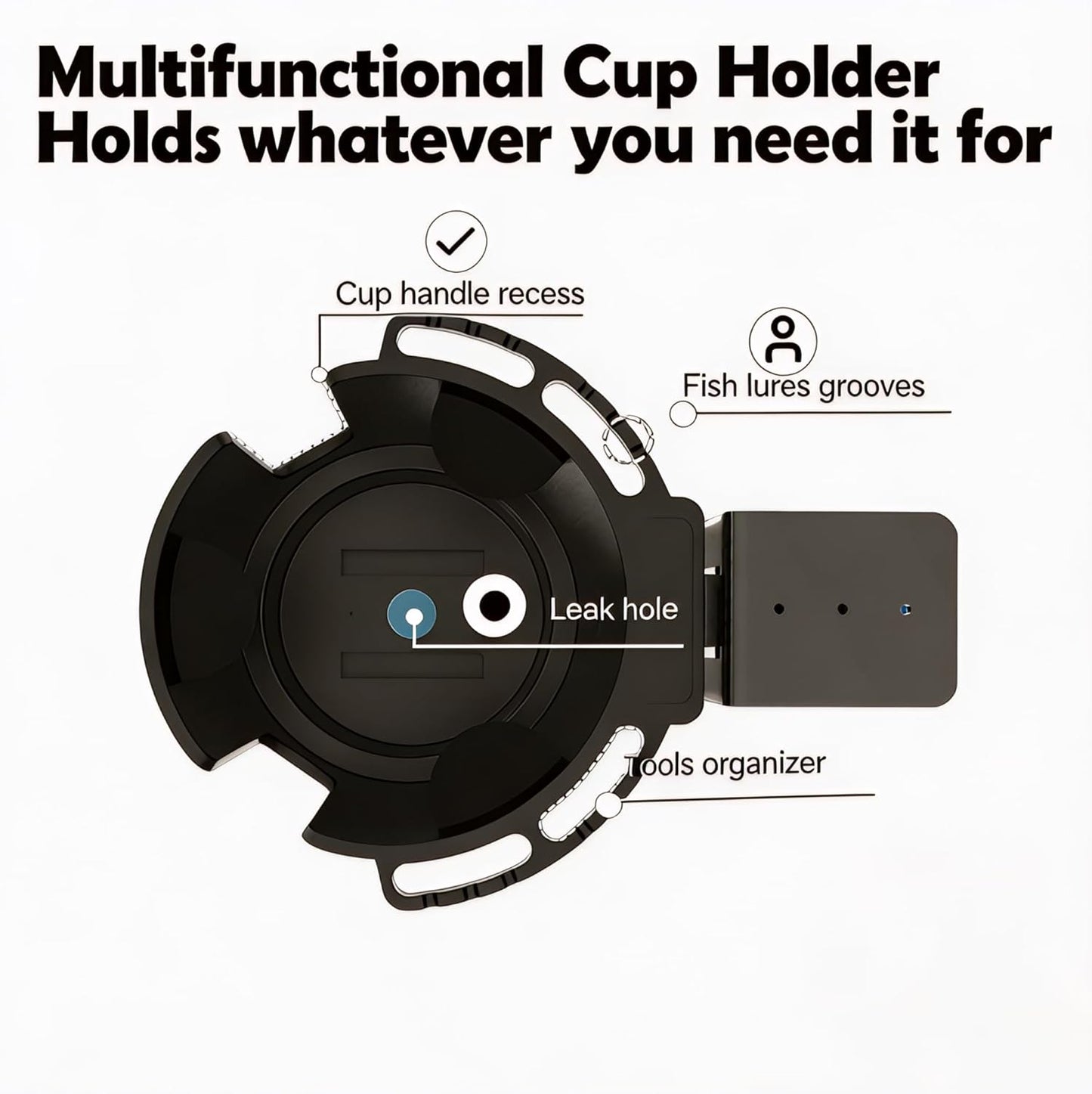 Desk Cup Holder with Large Metal Clamp, Fits Maximum Diameter of 3.38 inches Bottles, Anti-Spill Cup Holder Suitable for Tables, Porch Swings, and Patio Chairs. (Large)