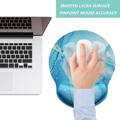 Mouse Pad with Wrist Support, Ergonomic Mouse Pad with Memory Foam Wrist Rest Cushion, Non-Slip Rubber Base Gaming Mice Pad for Home Office Computer Laptop, Flowers Grass