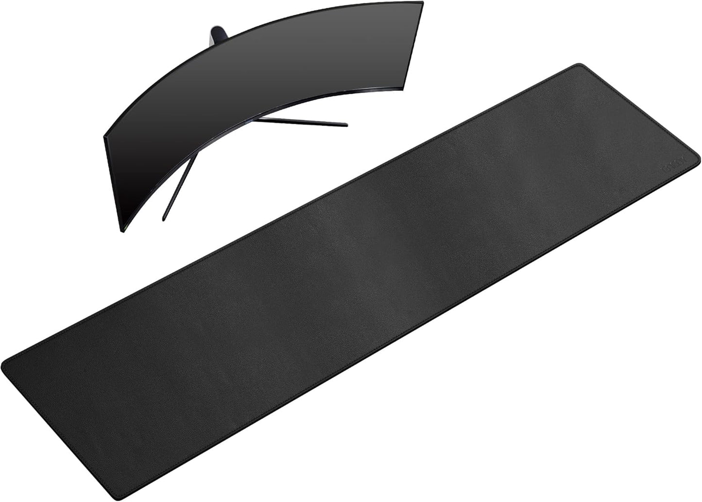 Cacoy 36" x 20" Leather Desk Mat for Home Office, Extra Large PU Leather Desk Pad Blotters, Waterproof Computer Keyboard Mat, Extended Gaming Mouse Pad, Desk Protector for Desktop and PC Laptop, Black
