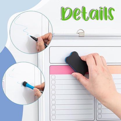 Lincia Magnetic to Do List Whiteboard for Wall 24" x 18" Large Weekly Dry Erase Board, Hanging Double-Side White Board Calendar for Planning Drawing Memo Home Kitchen Office(White)