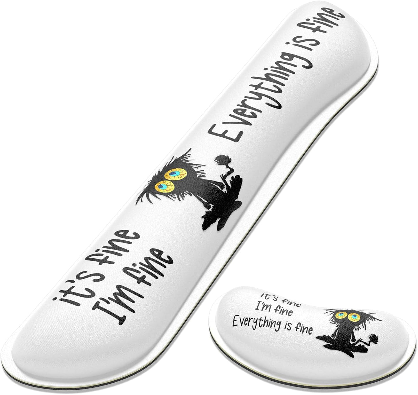 Dapesuom Enlarge Keyboard Wrist Rest, Memory Foam Wrist Cushion for Desk Mat Support, Cute Pain Relief Keyboard Mouse Pad Rests Set with Non-Slip Base for Gaming Laptop Office Computer, Elegant Flower