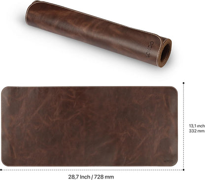 Londo Top Grain Leather Extended Mouse Pad – Large Desk Mat for Office & Gaming, Smooth Writing Surface, Non-Slip Base, Durable & Stylish Workspace Accessory